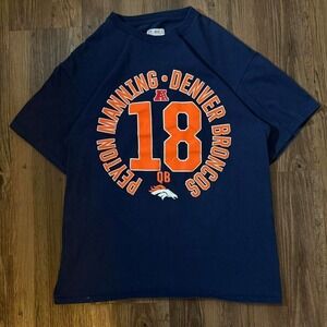 Peyton Manning‎ Denver Broncos #18 NFL Football T Shirt Team Apparel L